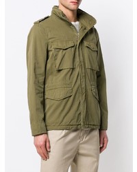 Мужская оливковая куртка в стиле милитари от Aspesi