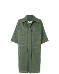 Оливковая куртка в стиле милитари от MM6 MAISON MARGIELA