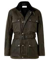 Оливковая куртка в стиле милитари от Saint Laurent