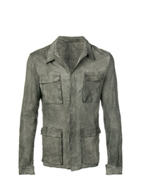 Мужская оливковая куртка в стиле милитари от Salvatore Santoro
