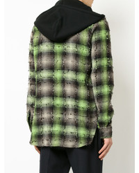 Мужская оливковая куртка в шотландскую клетку от Off-White