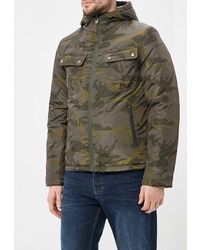 Мужская оливковая куртка-пуховик с камуфляжным принтом от M&2