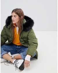 Женская оливковая куртка-пуховик от ASOS DESIGN