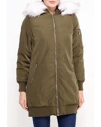 Женская оливковая куртка-пуховик от B.Style