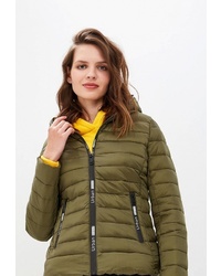 Женская оливковая куртка-пуховик от B.Style