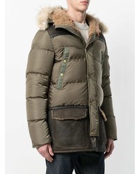 Мужская оливковая куртка-пуховик от Schott