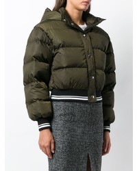 Женская оливковая куртка-пуховик от MSGM
