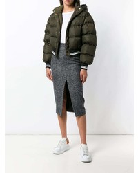 Женская оливковая куртка-пуховик от MSGM