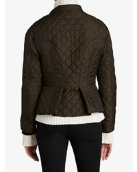 Женская оливковая куртка-пуховик от Burberry