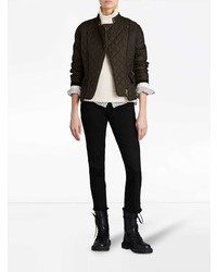 Женская оливковая куртка-пуховик от Burberry