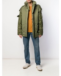 Мужская оливковая куртка-пуховик от Yves Salomon Homme