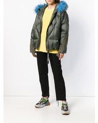 Женская оливковая куртка-пуховик от As65