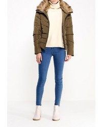 Женская оливковая куртка-пуховик от Incity