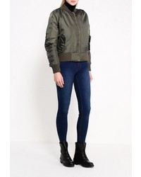 Женская оливковая куртка-пуховик от Influence