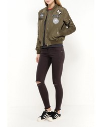 Женская оливковая куртка-пуховик от Jennyfer