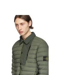 Мужская оливковая куртка-пуховик от Stone Island