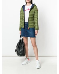 Женская оливковая куртка-пуховик от Save The Duck