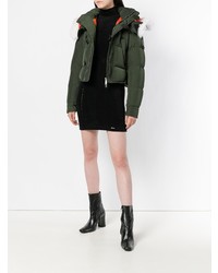 Женская оливковая куртка-пуховик от Dsquared2