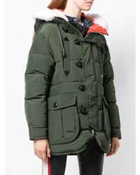 Женская оливковая куртка-пуховик от Dsquared2
