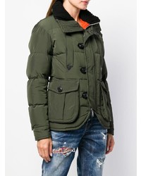 Женская оливковая куртка-пуховик от Dsquared2