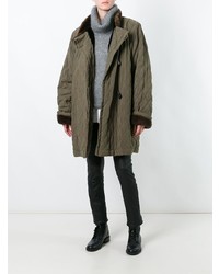 Женская оливковая куртка-пуховик от Yves Saint Laurent Vintage
