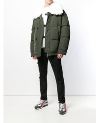 Мужская оливковая куртка-пуховик от DSQUARED2