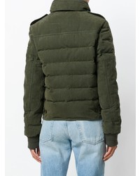 Женская оливковая куртка-пуховик от Saint Laurent