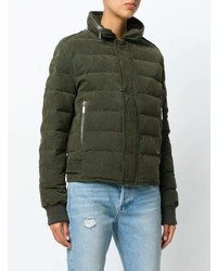 Женская оливковая куртка-пуховик от Saint Laurent