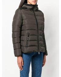 Женская оливковая куртка-пуховик от Moncler