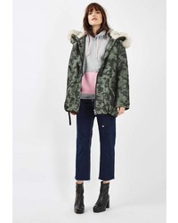 Женская оливковая куртка-пуховик от Topshop