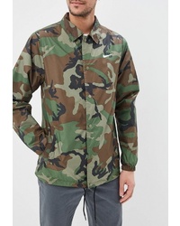 Мужская оливковая куртка-рубашка с камуфляжным принтом от Nike