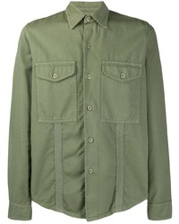 Мужская оливковая куртка-рубашка от Ami Paris