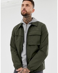 Мужская оливковая куртка-рубашка от ASOS DESIGN