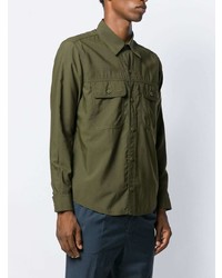 Мужская оливковая куртка-рубашка от Ami Paris