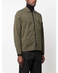 Мужская оливковая куртка-рубашка от Stone Island