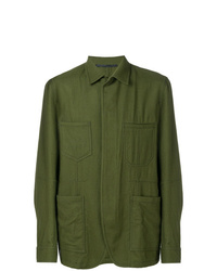 Мужская оливковая куртка-рубашка от Haider Ackermann
