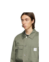 Мужская оливковая куртка-рубашка от A.P.C.