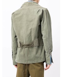 Мужская оливковая куртка-рубашка от Greg Lauren