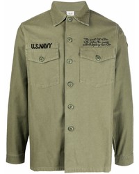 Мужская оливковая куртка-рубашка от Maharishi
