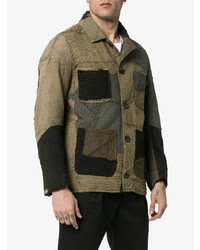 Мужская оливковая куртка-рубашка от By Walid