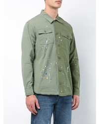 Мужская оливковая куртка-рубашка от John Elliott