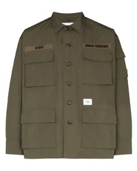 Мужская оливковая куртка-рубашка от WTAPS