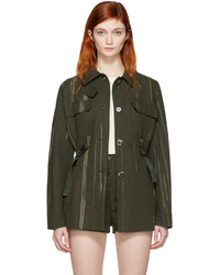 Женская оливковая куртка с принтом от Proenza Schouler