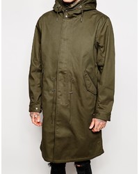 Мужская оливковая легкая парка от Pretty Green