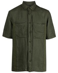 Мужская оливковая льняная рубашка с коротким рукавом от Transit