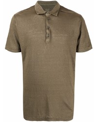 Мужская оливковая льняная футболка-поло от 120% Lino