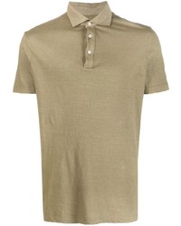 Мужская оливковая льняная футболка-поло от Altea