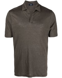 Мужская оливковая льняная футболка-поло от Barba