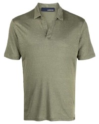 Мужская оливковая льняная футболка-поло от Lardini