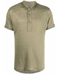 Мужская оливковая льняная футболка-поло от Orlebar Brown